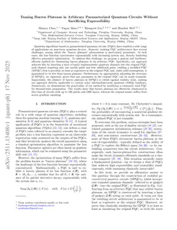 Taming Barren Plateaus in Arbitrary Parameterized Quantum Circuits without Sacrificing Expressibility