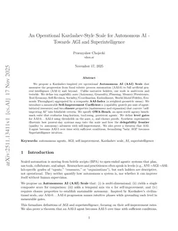 An Operational Kardashev-Style Scale for Autonomous AI - Towards AGI and Superintelligence