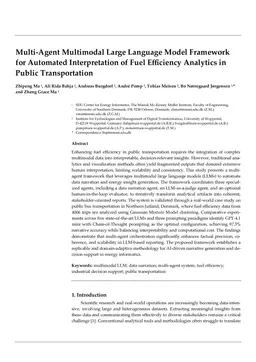 Multi-Agent Multimodal Large Language Model Framework for Automated Interpretation of Fuel Efficiency Analytics in Public Transportation