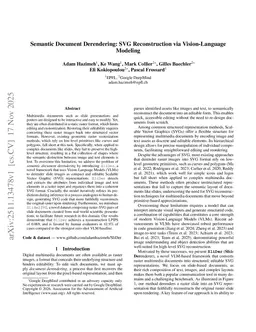 Semantic Document Derendering: SVG Reconstruction via Vision-Language Modeling