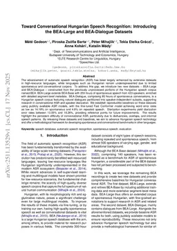 Toward Conversational Hungarian Speech Recognition: Introducing the BEA-Large and BEA-Dialogue Datasets