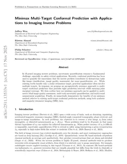 Minimax Multi-Target Conformal Prediction with Applications to Imaging Inverse Problems