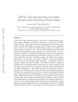 TSE-Net: Semi-supervised Monocular Height Estimation from Single Remote Sensing Images