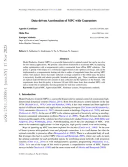 Data-driven Acceleration of MPC with Guarantees