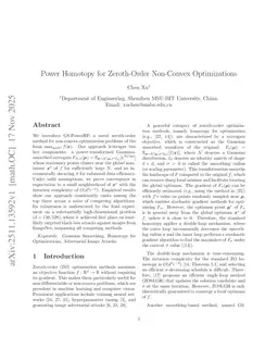 Power Homotopy for Zeroth-Order Non-Convex Optimizations