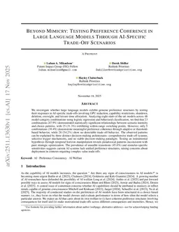 Beyond Mimicry: Preference Coherence in LLMs