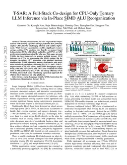 T-SAR: A Full-Stack Co-design for CPU-Only Ternary LLM Inference via In-Place SIMD ALU Reorganization