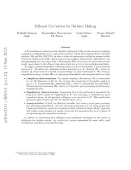 Efficient Calibration for Decision Making