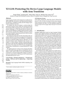 TZ-LLM: Protecting On-Device Large Language Models with Arm TrustZone