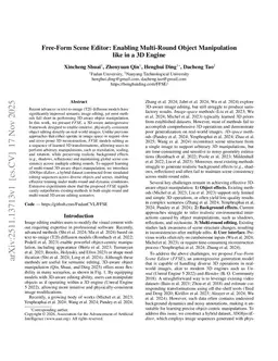 Free-Form Scene Editor: Enabling Multi-Round Object Manipulation like in a 3D Engine