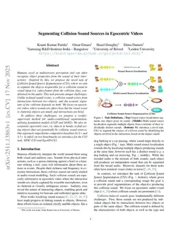 Segmenting Collision Sound Sources in Egocentric Videos