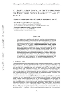 A Disentangled Low-Rank RNN Framework for Uncovering Neural Connectivity and Dynamics