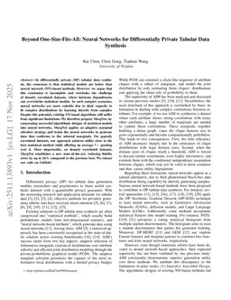 Beyond One-Size-Fits-All: Neural Networks for Differentially Private Tabular Data Synthesis