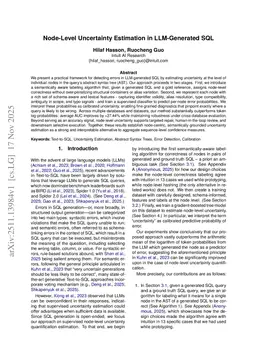 Node-Level Uncertainty Estimation in LLM-Generated SQL