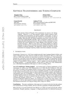 Softmax Transformers are Turing-Complete