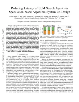Reducing Latency of LLM Search Agent via Speculation-based Algorithm-System Co-Design
