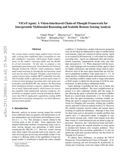 VICoT-Agent: A Vision-Interleaved Chain-of-Thought Framework for Interpretable Multimodal Reasoning and Scalable Remote Sensing Analysis