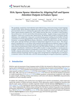 SSA: Sparse Sparse Attention by Aligning Full and Sparse Attention Outputs in Feature Space