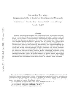 One Action Too Many: Inapproximability of Budgeted Combinatorial Contracts