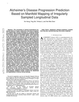 Alzheimers Disease Progression Prediction Based on Manifold Mapping of Irregularly Sampled Longitudinal Data