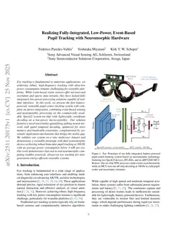 Realizing Fully-Integrated, Low-Power, Event-Based Pupil Tracking with Neuromorphic Hardware