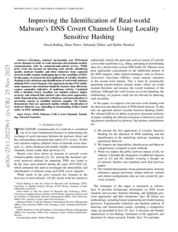 Improving the Identification of Real-world Malware's DNS Covert Channels Using Locality Sensitive Hashing