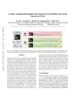 V-Attack: Targeting Disentangled Value Features for Controllable Adversarial Attacks on LVLMs