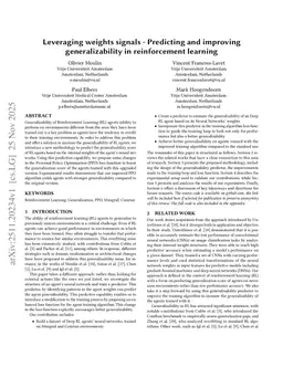 Leveraging weights signals - Predicting and improving generalizability in reinforcement learning
