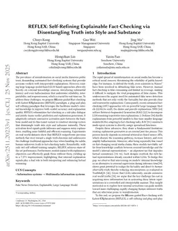REFLEX: Self-Refining Explainable Fact-Checking via Disentangling Truth into Style and Substance