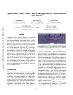 Uplifting Table Tennis: A Robust, Real-World Application for 3D Trajectory and Spin Estimation