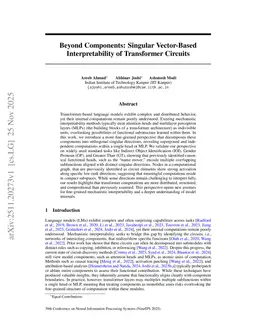 Beyond Components: Singular Vector-Based Interpretability of Transformer Circuits