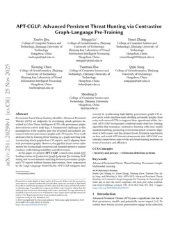 APT-CGLP: Advanced Persistent Threat Hunting via Contrastive Graph-Language Pre-Training