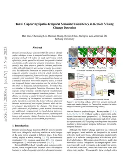 TaCo: Capturing Spatio-Temporal Semantic Consistency in Remote Sensing Change Detection