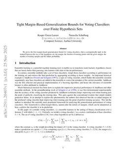 Tight Margin-Based Generalization Bounds for Voting Classifiers over Finite Hypothesis Sets