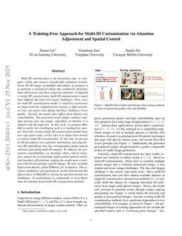 A Training-Free Approach for Multi-ID Customization via Attention Adjustment and Spatial Control
