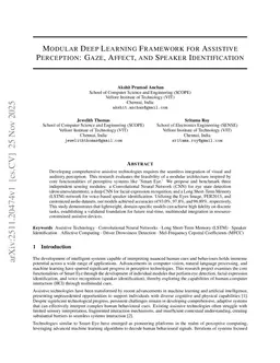 Modular Deep Learning Framework for Assistive Perception: Gaze, Affect, and Speaker Identification