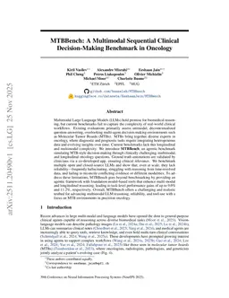 MTBBench: A Multimodal Sequential Clinical Decision-Making Benchmark in Oncology