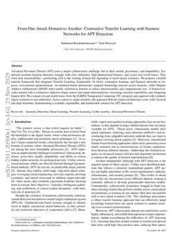From One Attack Domain to Another: Contrastive Transfer Learning with Siamese Networks for APT Detection
