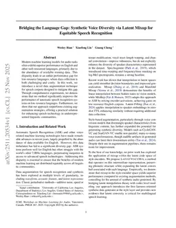 Bridging the Language Gap: Synthetic Voice Diversity via Latent Mixup for Equitable Speech Recognition