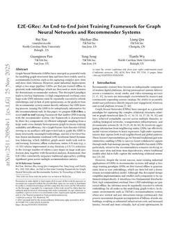 E2E-GRec: An End-to-End Joint Training Framework for Graph Neural Networks and Recommender Systems