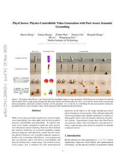 PhysChoreo: Physics-Controllable Video Generation with Part-Aware Semantic Grounding
