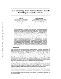 Gated Uncertainty-Aware Runtime Dual Invariants for Neural Signal-Controlled Robotics