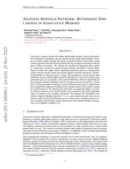 Adaptive Hopfield Network: Rethinking Similarities in Associative Memory