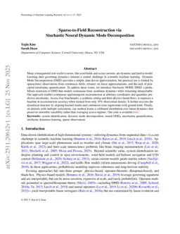 Sparse-to-Field Reconstruction via Stochastic Neural Dynamic Mode Decomposition