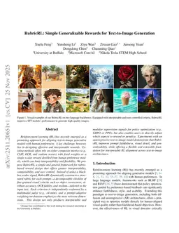 RubricRL: Simple Generalizable Rewards for Text-to-Image Generation