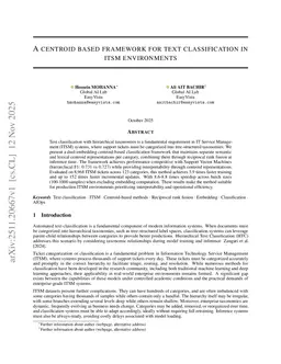 A centroid based framework for text classification in itsm environments