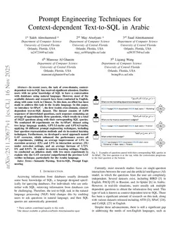 Prompt Engineering Techniques for Context-dependent Text-to-SQL in Arabic