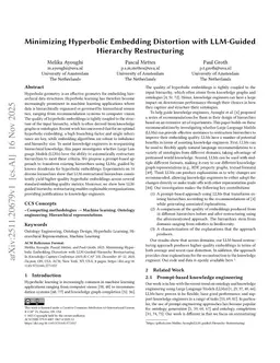 Minimizing Hyperbolic Embedding Distortion with LLM-Guided Hierarchy Restructuring