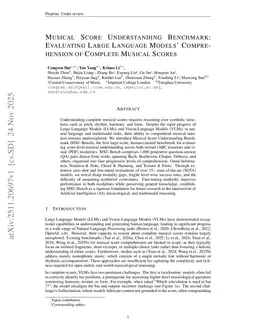 Musical Score Understanding Benchmark: Evaluating Large Language Models' Comprehension of Complete Musical Scores