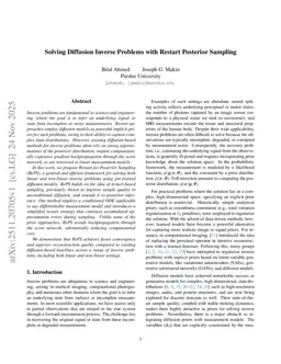 Solving Diffusion Inverse Problems with Restart Posterior Sampling